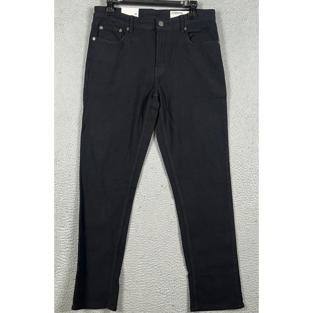 NEW 32 Degrees Cool Jeans Mens 30X30 Black Slim Straight 5-Pocket Stretch Denim